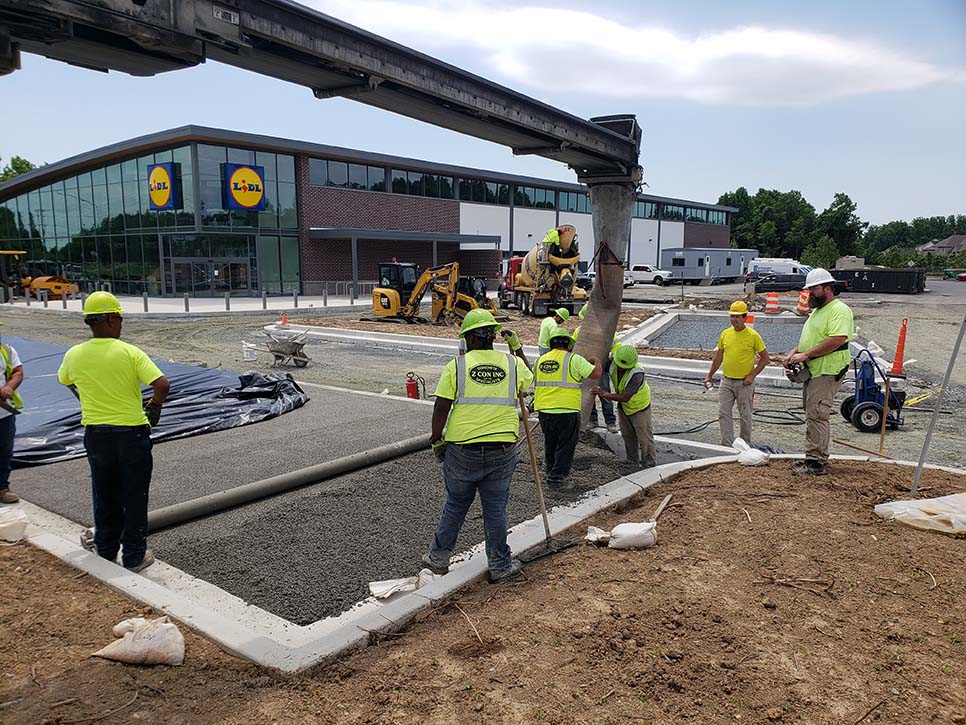 Pervious Concrete Placement LIDL Grocery Store