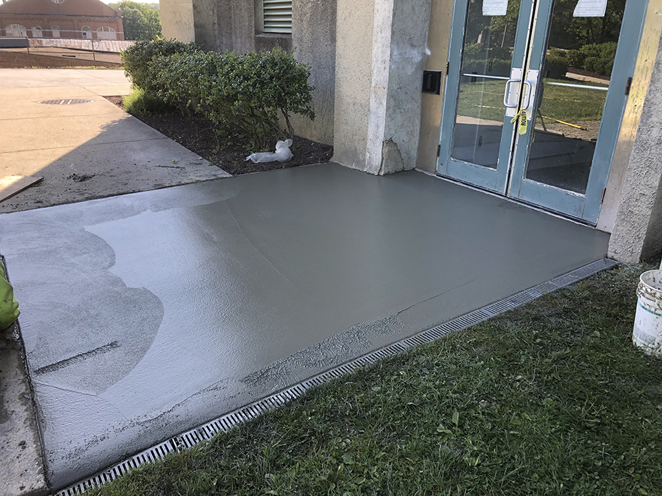 commercial building concrete entrance maintenance
